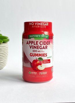 Оригінальна упаковка Яблучний оцет, 600 мг на порцію, Apple Cider Vinegar 600 mg Gummies, Nature`s Truth, 75 жувальних подушечок з аптек США | Vitasence