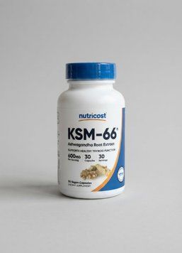 Оригінальна упаковка Екстракт кореня Ашваганди KSM-66, адаптоген для зняття стресу, розслаблення, спокійного сну, KSM-66 Ashwagandha Root Extract 600 mg, Nutricost, США, 30 капсул з аптек США | Vitasence
