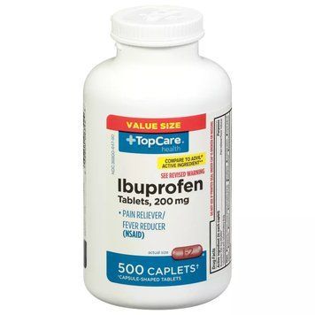 Знеболювальний і жарознижувальний засіб Ібупрофен 200 мг, Ibuprofen 200 mg, TopCare, США, 500 таблеток 036800248298 фото