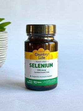 Селен доза 100 мкг, бездріжджовий, для краси та імунітету, Selenium Yeast Free 100 mcg, Country Life, США, 90 таблеток 015794028758 фото