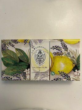 Подарунковий набір: 3 мила в коробці, Lemon Lavender, La Florentina, Італія, 3 х 150 грам 8003085017170 фото