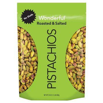 Оригінальна упаковка Фісташки смажені солоні очищені без шкаралупи Pistachios Roasted & Salted No Shells, Wonderful, США, 680 г з аптек США | Vitasence