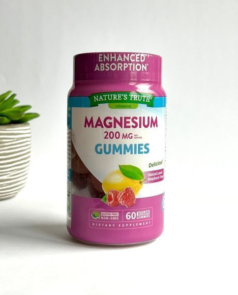 Магній цитрат з мелісою, 200 мг на порцію, смак лимона і малини, Magnesium 200 mg Gummies, Nature`s Truth, США, 60 жувальних подушечок 840093116604 фото