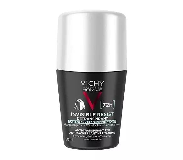 Оригінальна упаковка Антиперспірант чоловічий Invesible Resist Dermo 72H, ViCHY, Франція, 50 ml з аптек США | Vitasence