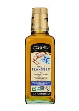 Натуральна лляна олія Екстра Вірджин, 9 грам Омега-3 жирних кислот, Virgin Flaxseed Oil, International Collection, США, 250 мл 072248292028 фото