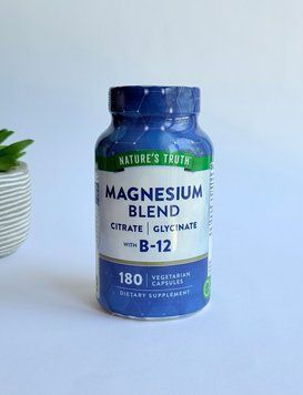 Комплекс для здоров'я нервової системи і м'язів, Magnesium Blend Citrate| Glycinate with B-12, Nature`s Truth, США, 180 капсул 840093126962 фото