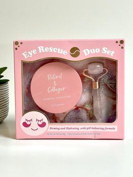 Патчі під очі з ролером від зморшок з рожевого кварцу, Eye Rescue Duo Set Retinol & Collagen + Rose Quartz Roller, Misoli, N 60 8809239804746 фото