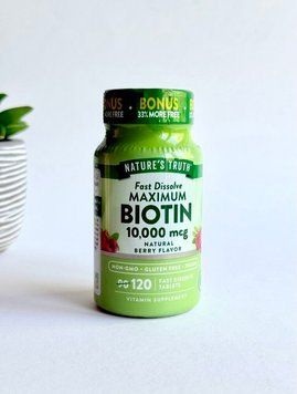Біотин в максимальній дозі 10000 мг, від випадіння волосся, Maximum Biotin 10000 mcg, Nature`s Truth, США, 120 капсул 840093101679 фото